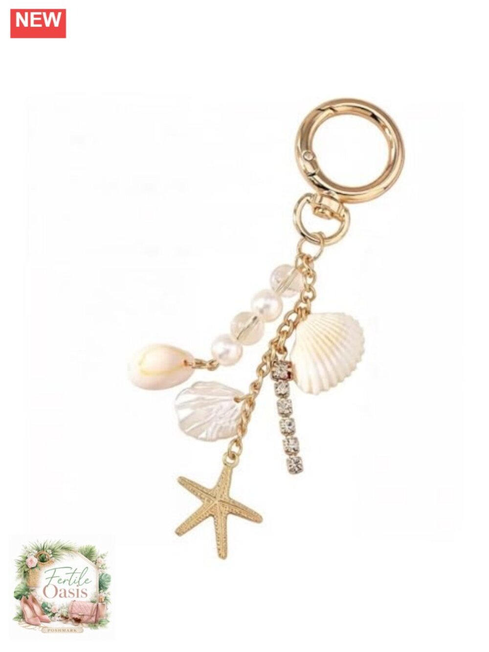 Resin & Alloy Bag Charm Keychain - Purse Charm for Handbags, Durable Key Ring